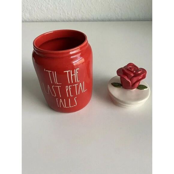 Rae Dunn Disney “Till The Last Petal Falls” Canister Beauty And The Beast New - Picture 5 of 7